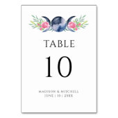 Mondphasen Rosen Blumenrosen Metaphysische Hochzei Tischnummer (Vorderseite)