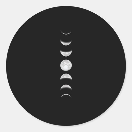 Mondphasen Runder Aufkleber (Vorderseite)