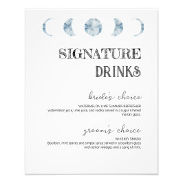Mondphasen Signature Drinks Hochzeitplakat Bar Fotodruck