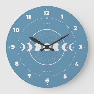 Mondphasen-Uhr Große Wanduhr
