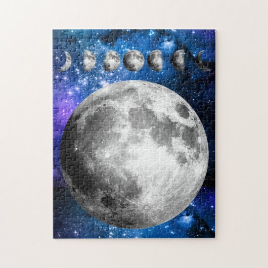 Mondphasen und glühende Sterne des Universums, Vs Puzzle (Vertikal)