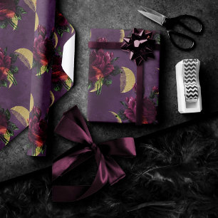 Mondphasen und Lila Rose   Schönes neues Zeitalter Geschenkpapier