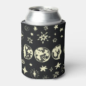 Mondphasen: Vintage Sternennacht. Dosenkühler (Kanne Vorderseite)