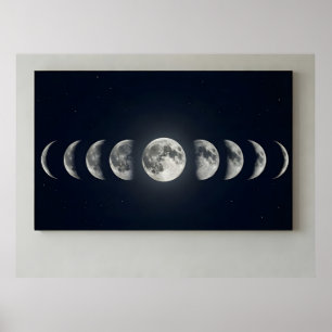 Mondphasen-Wandkunst Leinwanddruck Poster