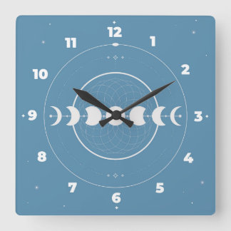 Mondphasen-Wanduhr Quadratische Wanduhr