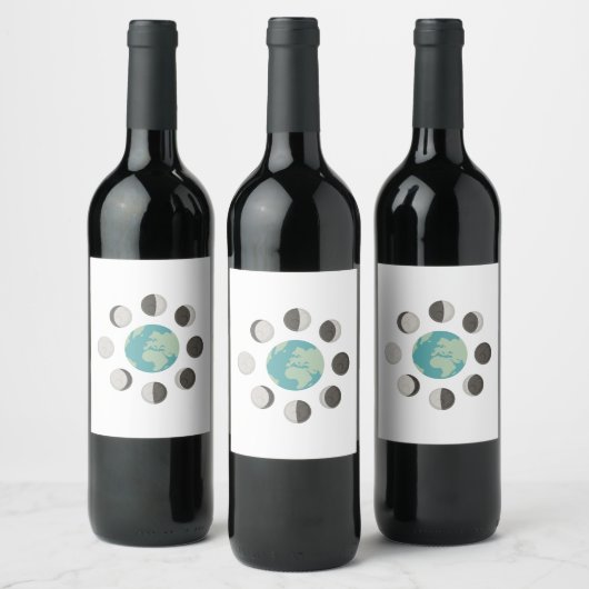 Mondphasen Weinetikett (Flaschen)