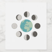 Mondphasen Weinetikett (Einzelnes Label)