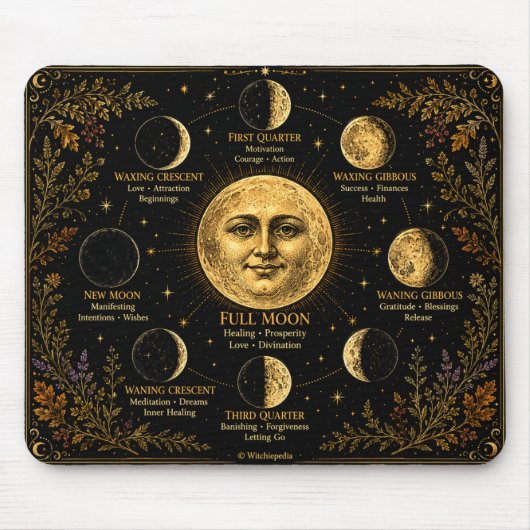 Mondphasen-Zauberführer Mousepad (Vorne)