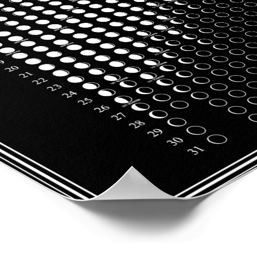 Mondphasen-Zyklen 2026 Minimalistischer Kalender Poster (Ecke)