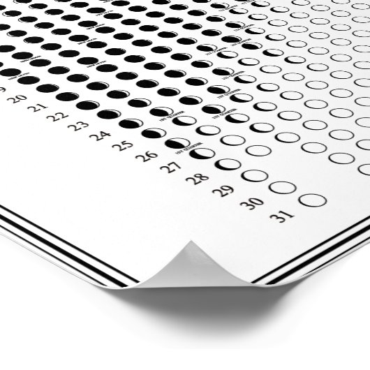 Mondphasen-Zyklen 2026 Minimalistischer Kalender Poster (Ecke)