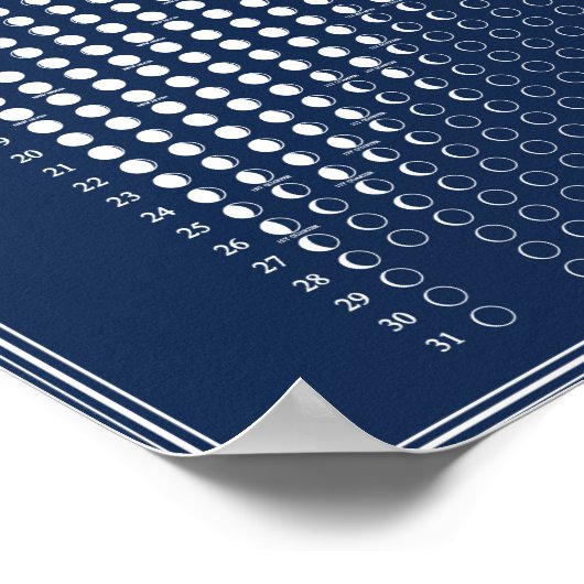 Mondphasen-Zyklen 2026 Minimalistischer Kalender Poster (Ecke)