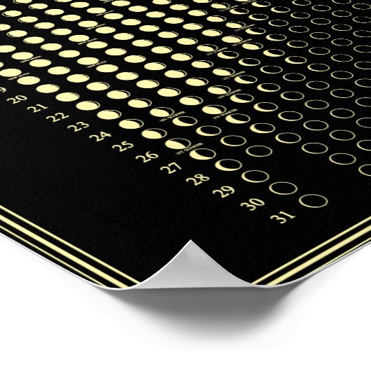 Mondphasen-Zyklen 2026 Minimalistischer Kalender Poster (Ecke)