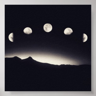 Mondphasenplakat Poster