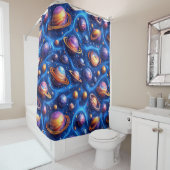 Mondplaneten-Galaxie Duschvorhang (Beispiel)