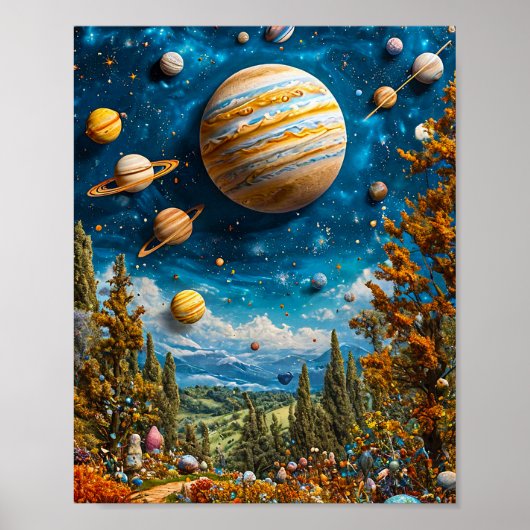 Mondplaneten-Galaxie Poster (Vorne)