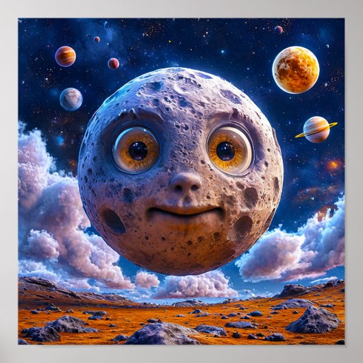 Mondplaneten-Galaxie Poster (Vorne)