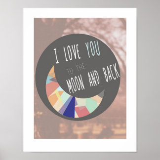 Mondposter in Grau Poster