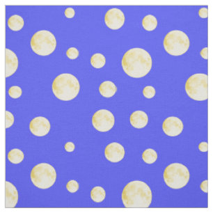 Mondpunkte, Polka-Punkte, Flecken, blau Stoff