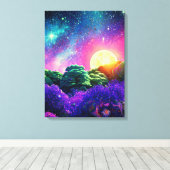 Mondraum Nacht abstrakte Natur Leinwanddruck (Insitu (Holzboden))