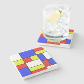 Mondriaan #19 steinuntersetzer (Seitenansicht)