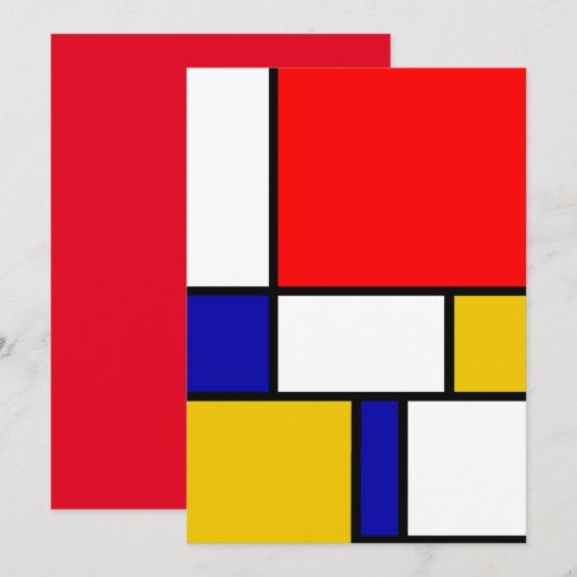 Mondrian 2 feiertagskarte (Vorne/Hinten)