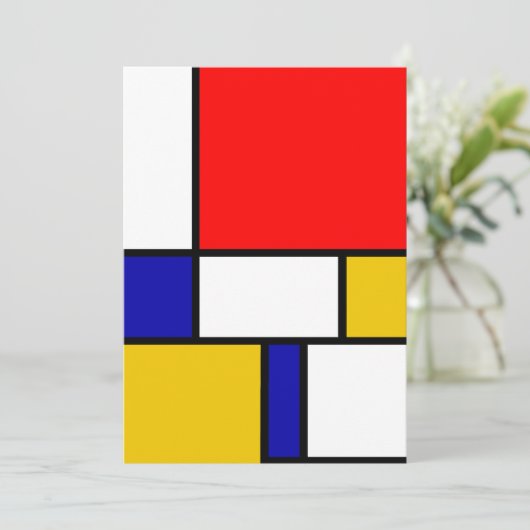 Mondrian 2 feiertagskarte (Stehend Vorderseite)