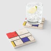 Mondrian 3 steinuntersetzer (Seitenansicht)