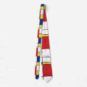Mondrian Abstrakt Art Minimalistisch Primärfarben Krawatte (Rückseite)