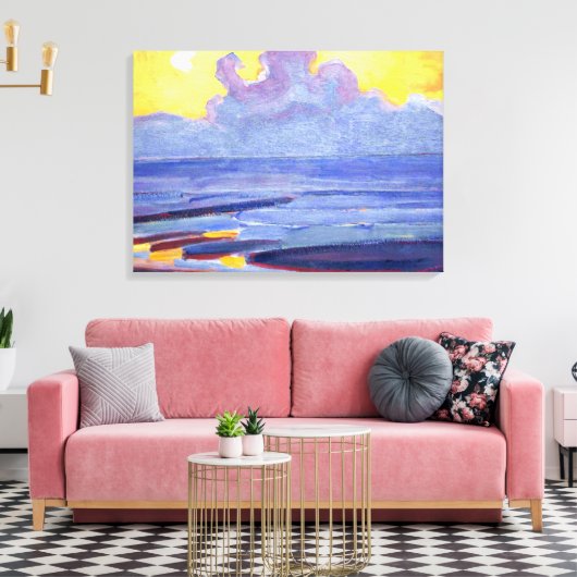 Mondrian - Am Meer, beliebtes Kunstwerk Leinwanddruck (Insitu (Wohnzimmer))