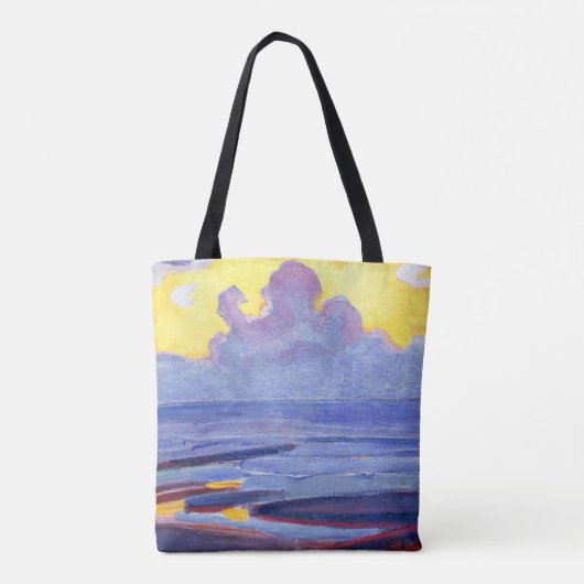 Mondrian - Am Meer, beliebtes Kunstwerk Tasche (Rückseite)