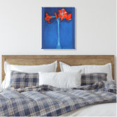 Mondrian - Amaryllis auf blauem Hintergrund Leinwanddruck (Insitu (Schlafzimmer))