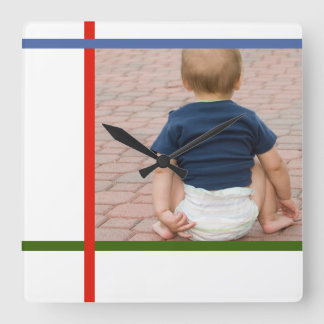 mondrian anpassbare Babywanduhr Quadratische Wanduhr