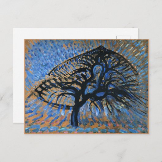 Mondrian - Apple Tree, pointillistische Version, Postkarte (Vorne/Hinten)