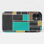 Mondrian Aquamarin Brown Black Print Case-Mate iPhone Hülle (Rückseite (Horizontal))