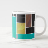 Mondrian Aquamarin Brown Black Print Jumbo-Tasse (Rechts)