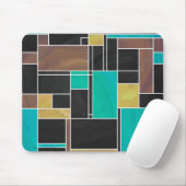 Mondrian Aquamarin Brown Black Print Mousepad (Mit Mouse)
