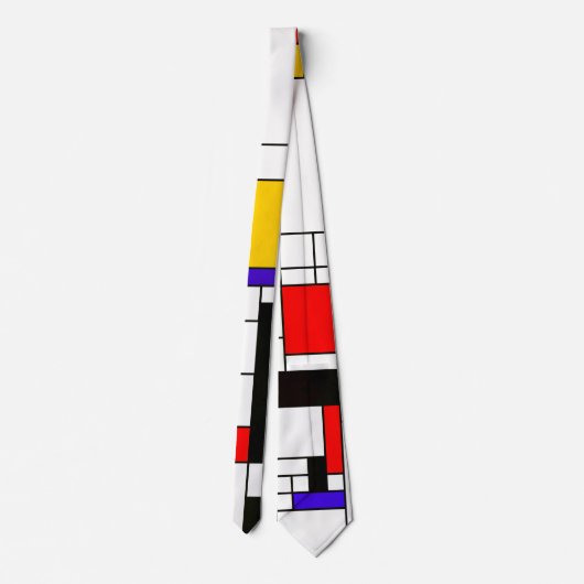 Mondrian Art-abstrakte Kunst Krawatte (Rückseite)