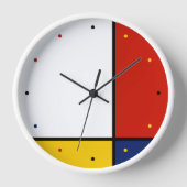 Mondrian Art geometric Colors Uhr (Vorderseite)