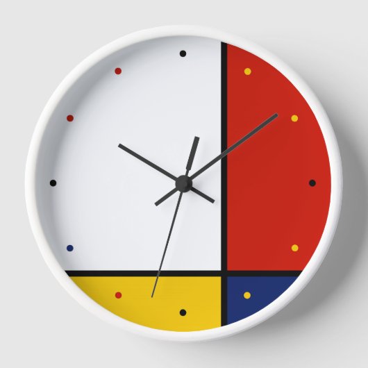 Mondrian Art geometric Colors Uhr (Vorderseite)