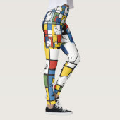 Mondrian Art Inspiriert Cat Illustration Leggings (Rechts)