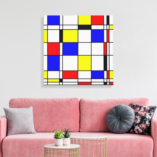 Mondrian Art Leinwanddruck (Insitu (Wohnzimmer))