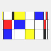 Mondrian Art Rechteckiger Aufkleber (Vorderseite)