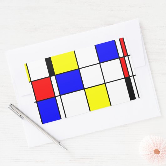 Mondrian Art Rechteckiger Aufkleber (Umschlag)