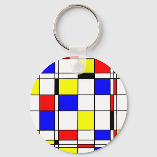 Mondrian Art Schlüsselanhänger (Vorderseite)