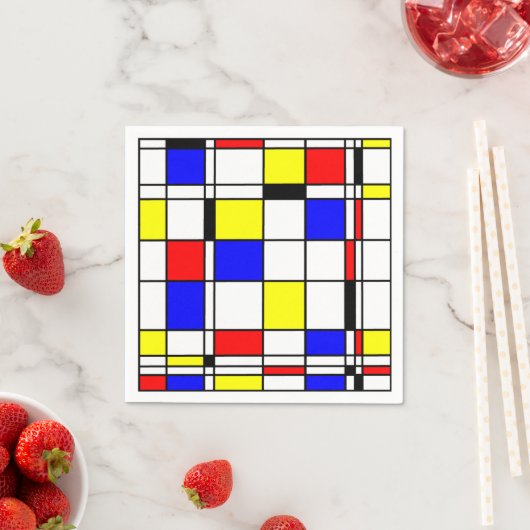 Mondrian Art Serviette (Beispiel)