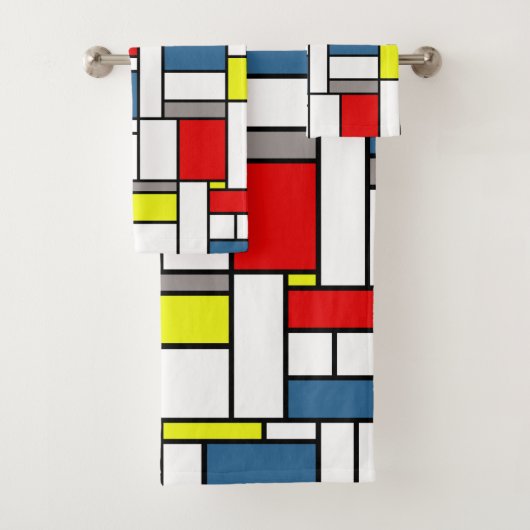 Mondrian Artentwurf Badhandtuch Set (Insitu)