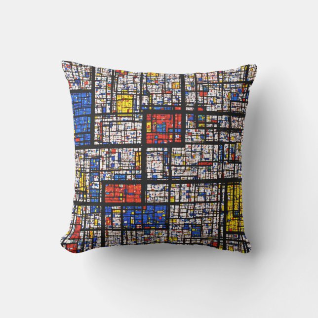 Mondrian auf Schmutz Kissen (Vorderseite)