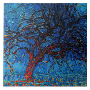 Mondrian - Avond (Abend), Roter Baum, Fliese