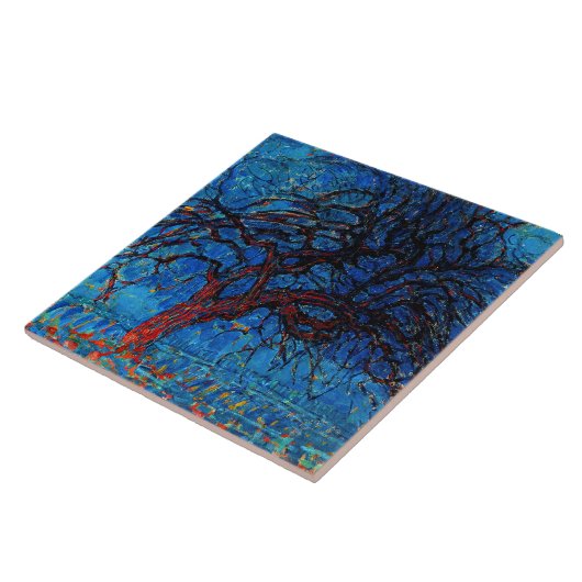 Mondrian - Avond (Abend), Roter Baum, Fliese (Seite)
