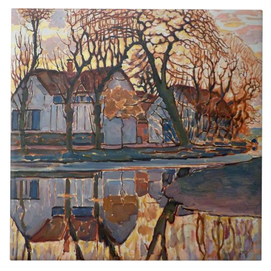 Mondrian - Bauernhof bei Duivendrecht Fliese (Vorderseite)